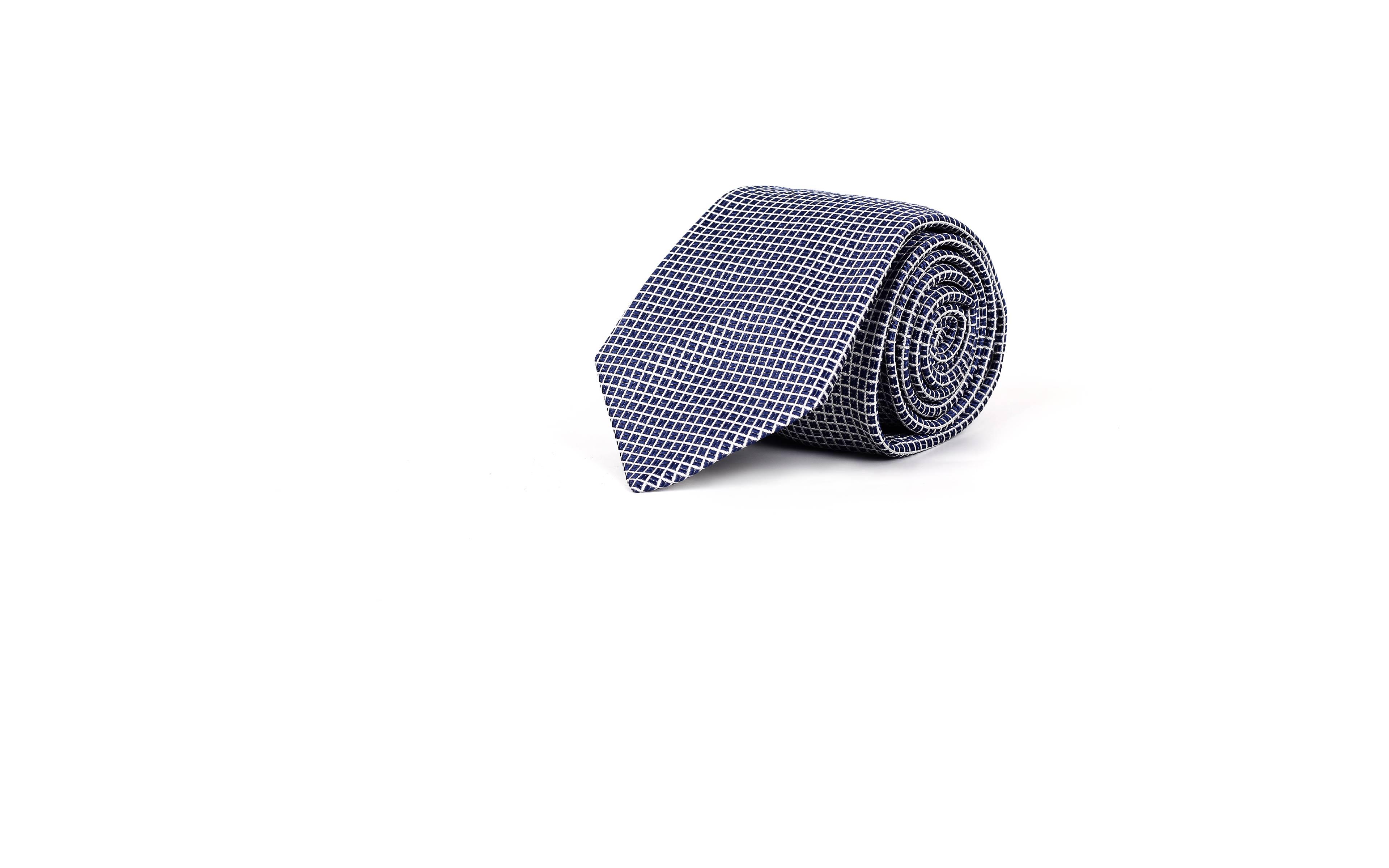 Navy Check Italian 100% Silk Tie