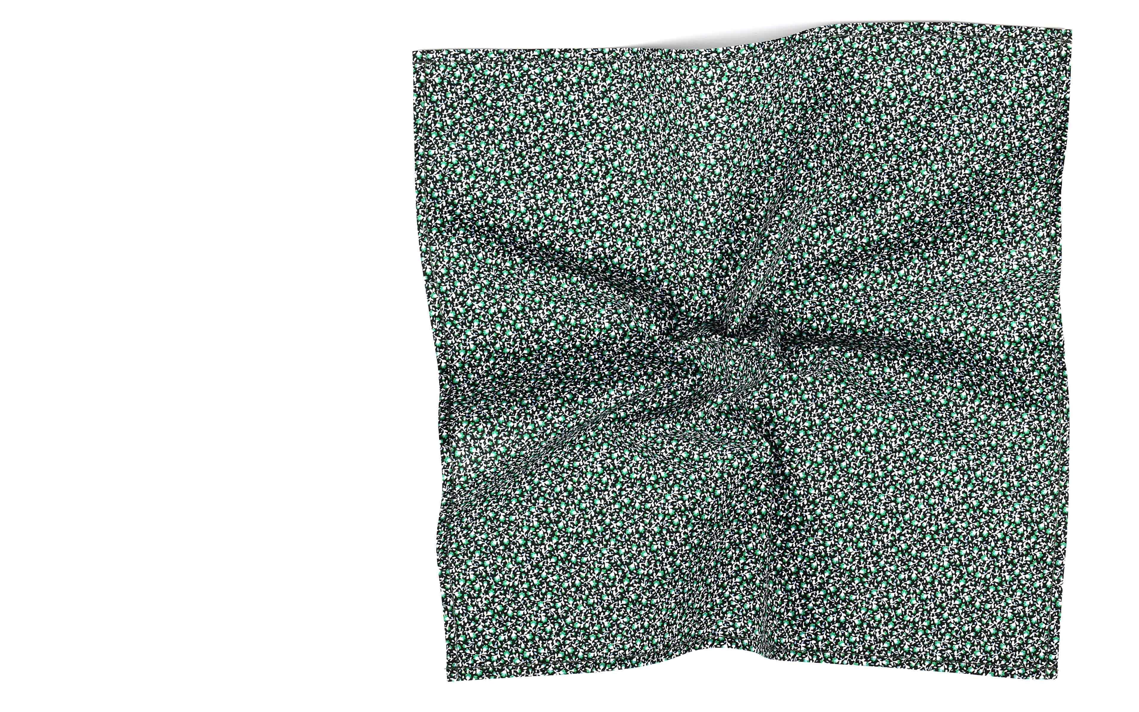 Green Floral Cotton Pocket Square