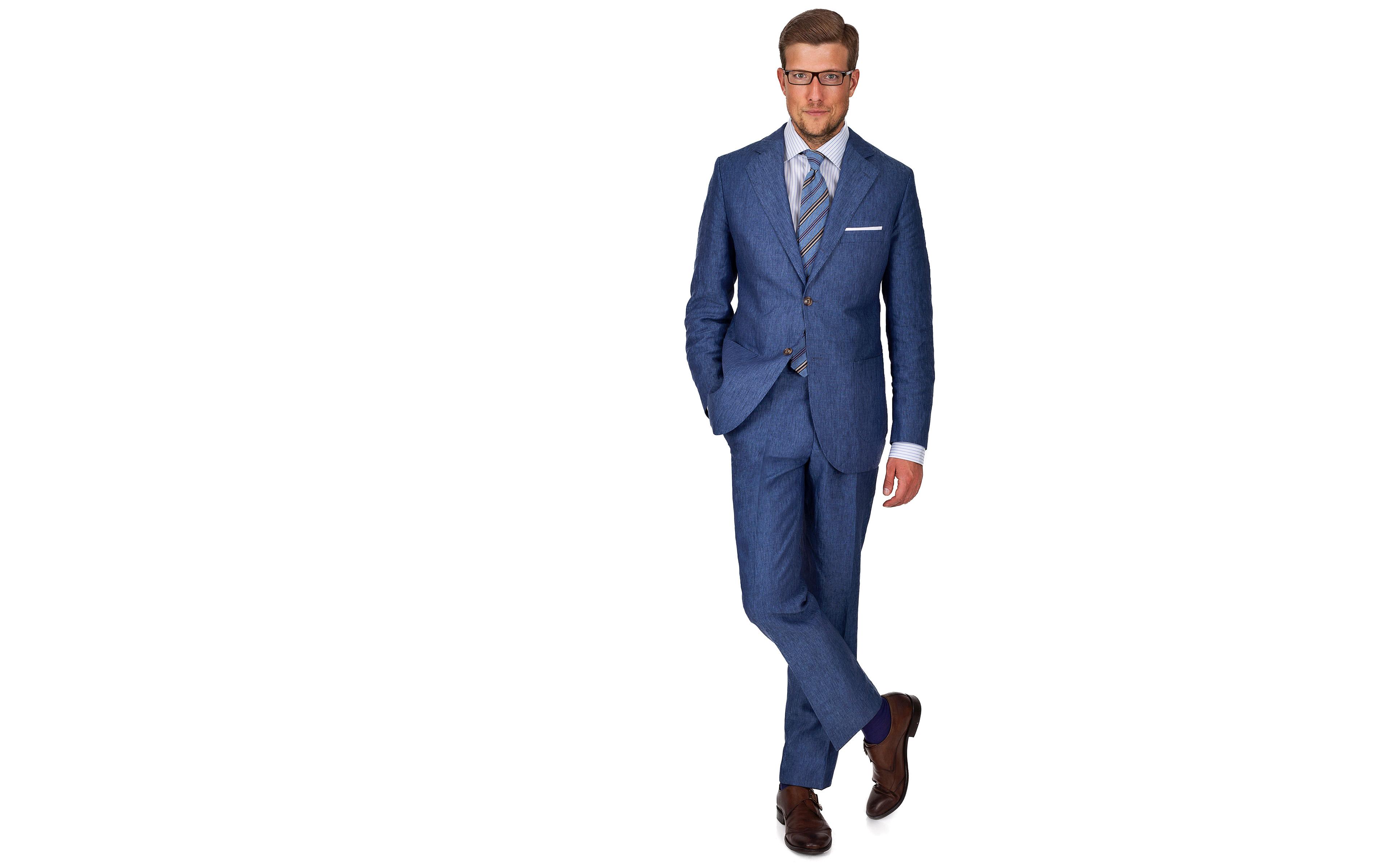 Sky Blue Linen Suit