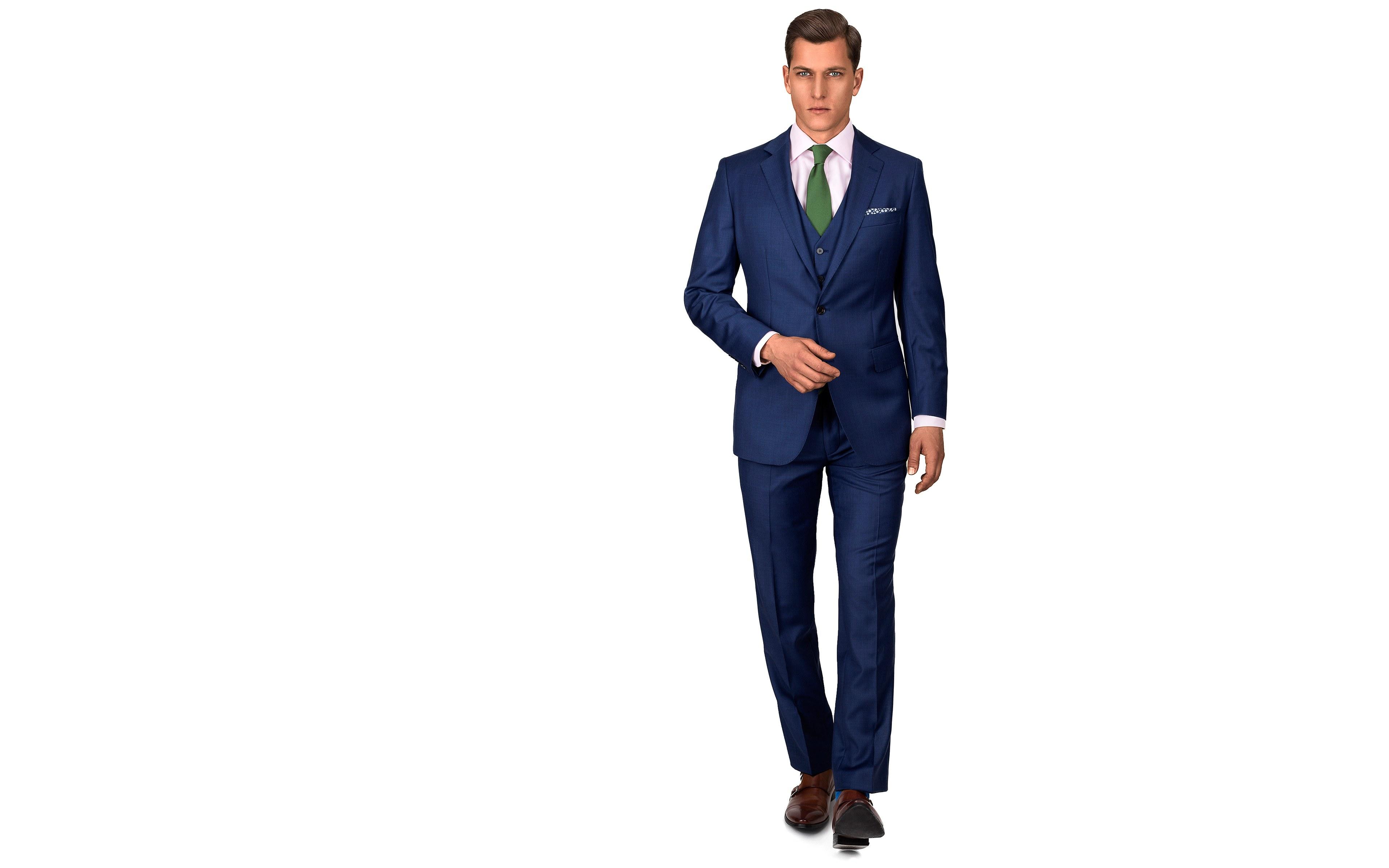 Intense Blue Pick & Pick 3 Piece Suit