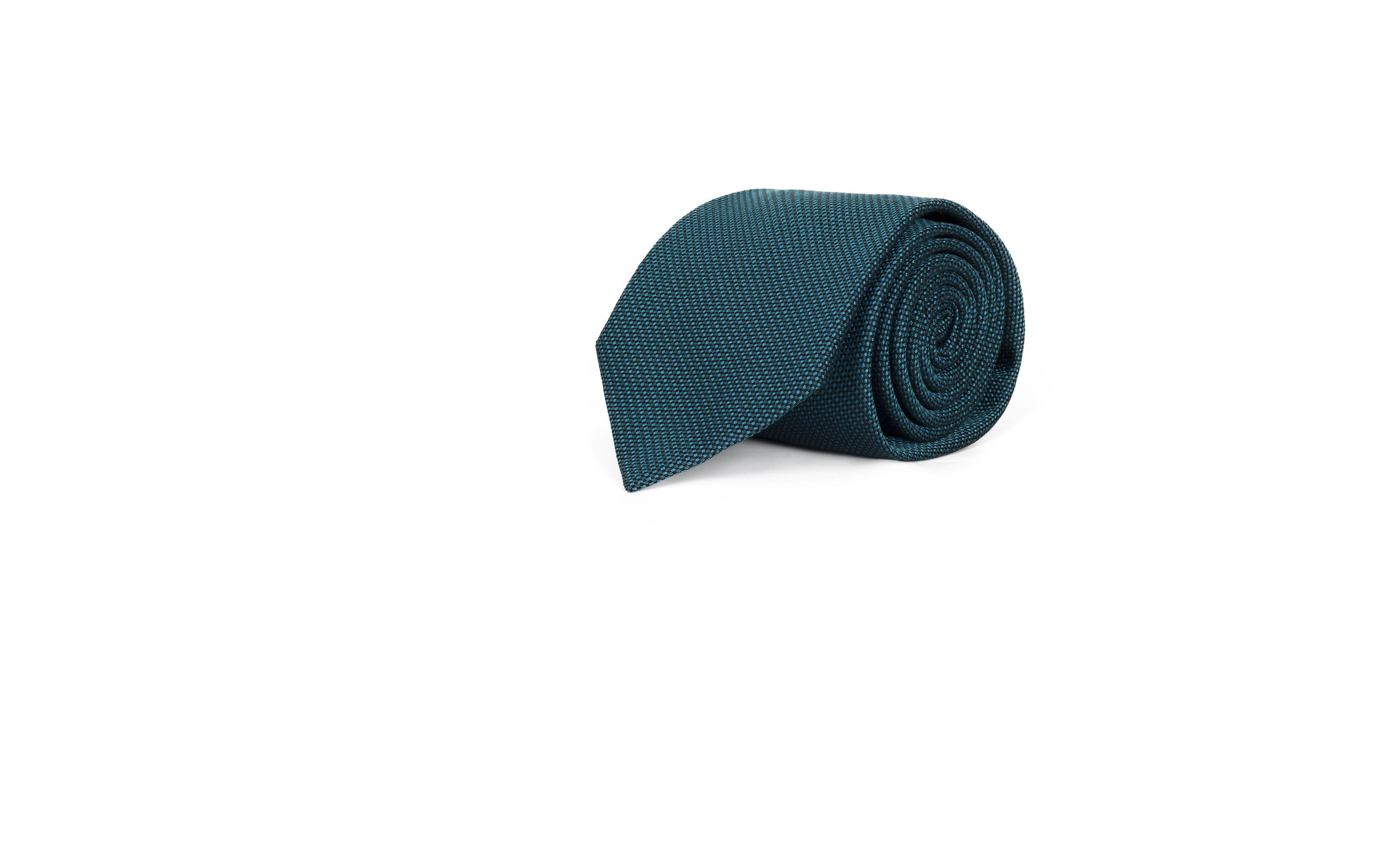 Teal Blue Mogador Silk Tie