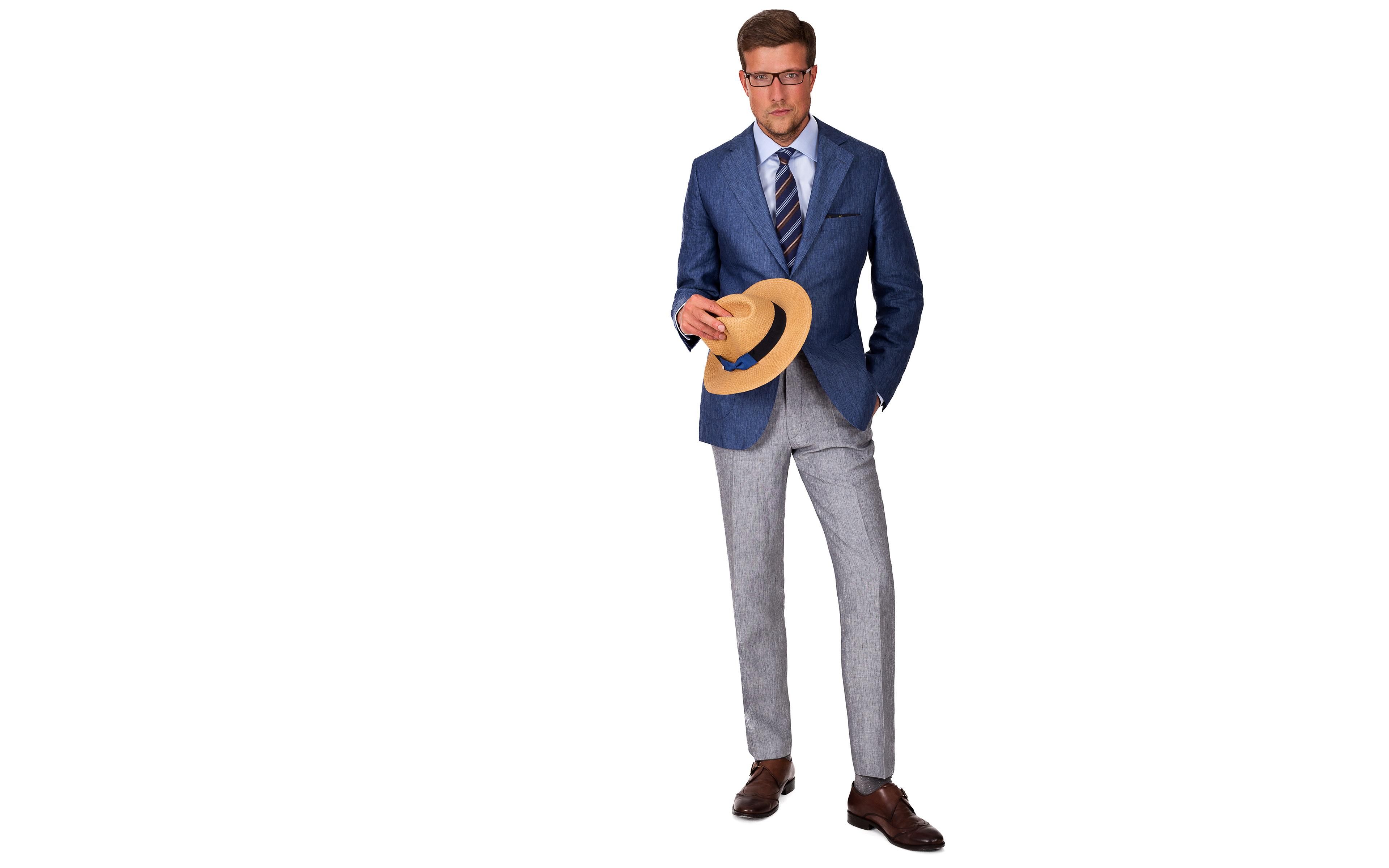 Sky Blue Linen Blazer