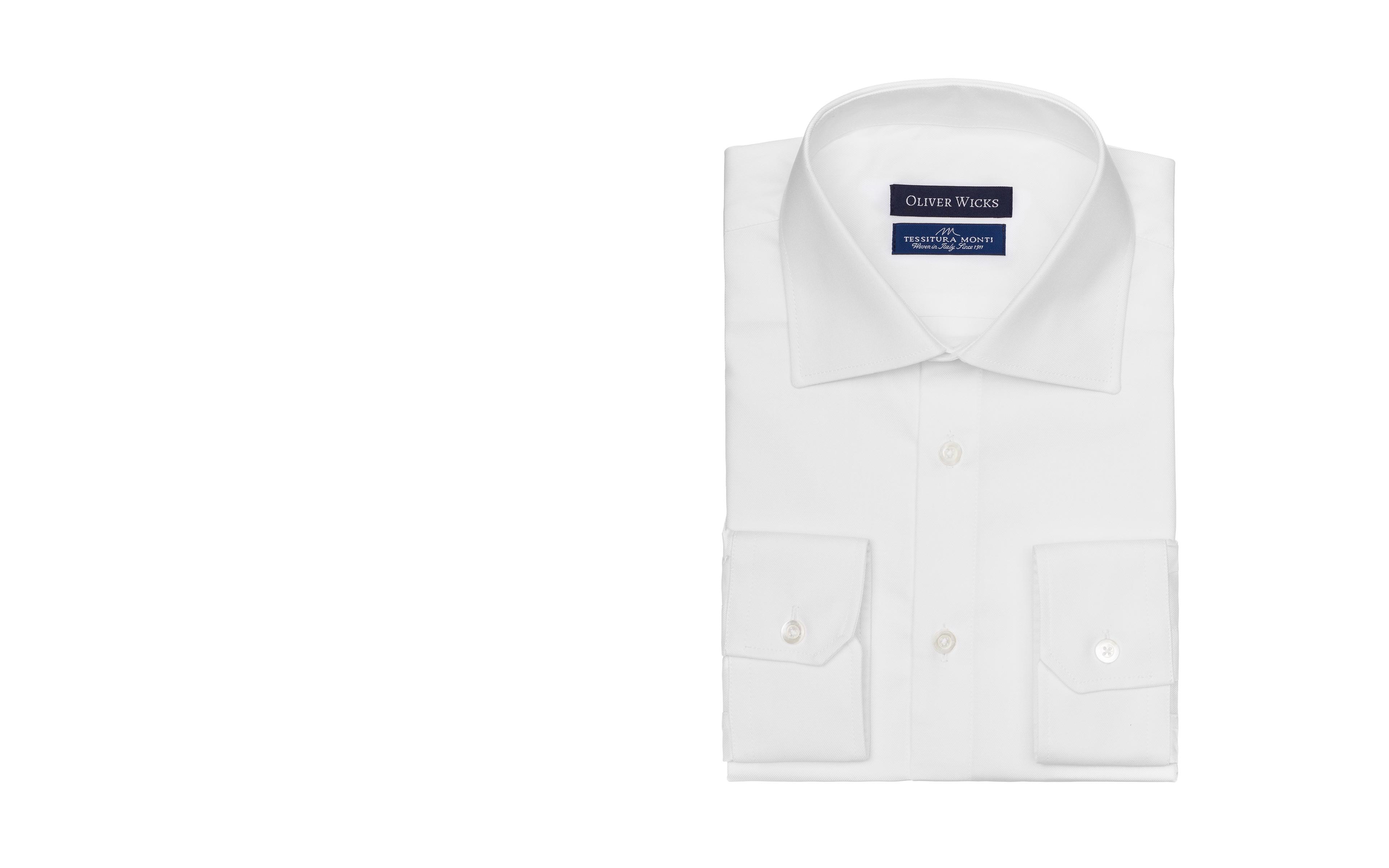 White Two-Ply Cotton Twill Shirt