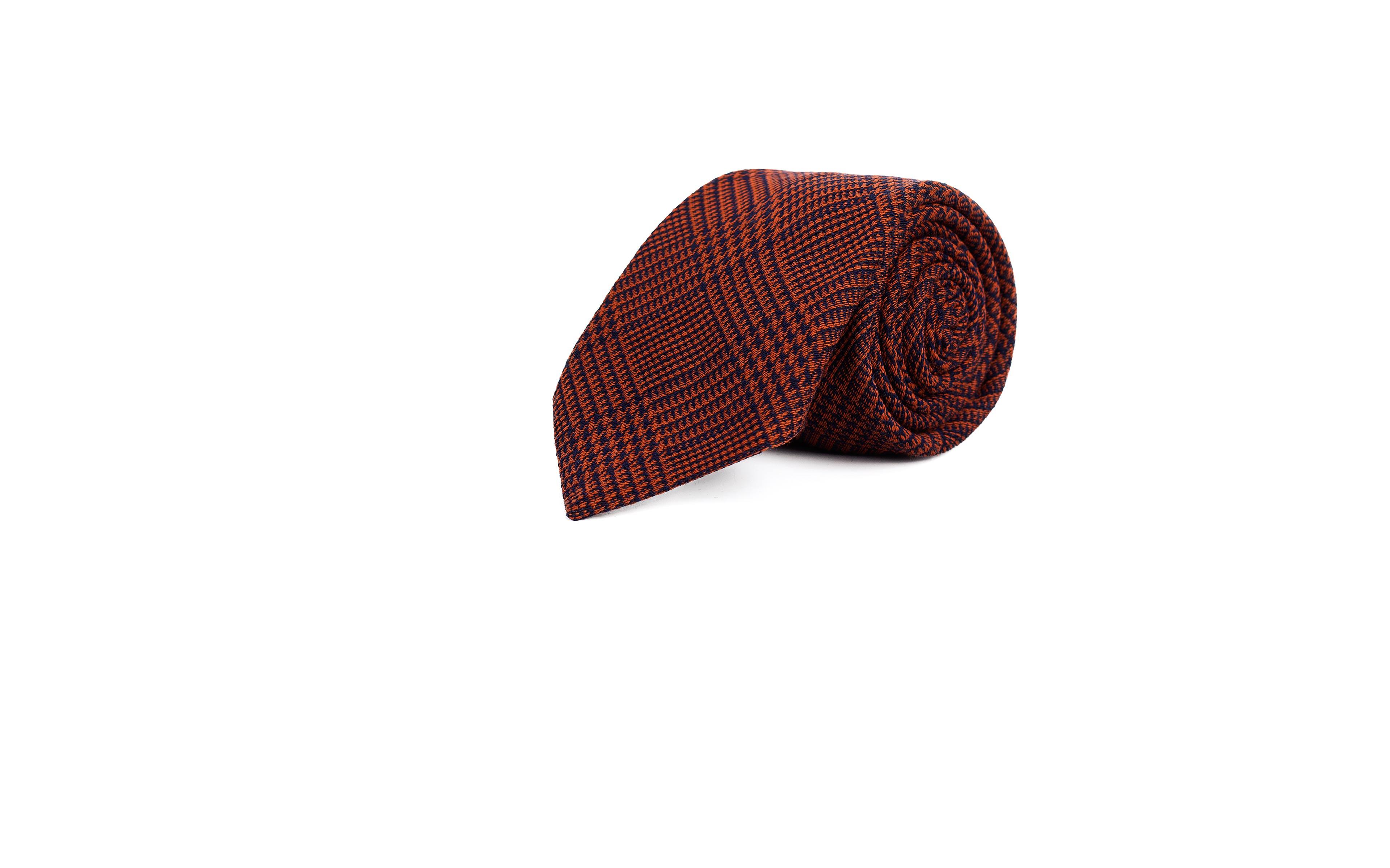 Copper Wool & Silk Check Tie