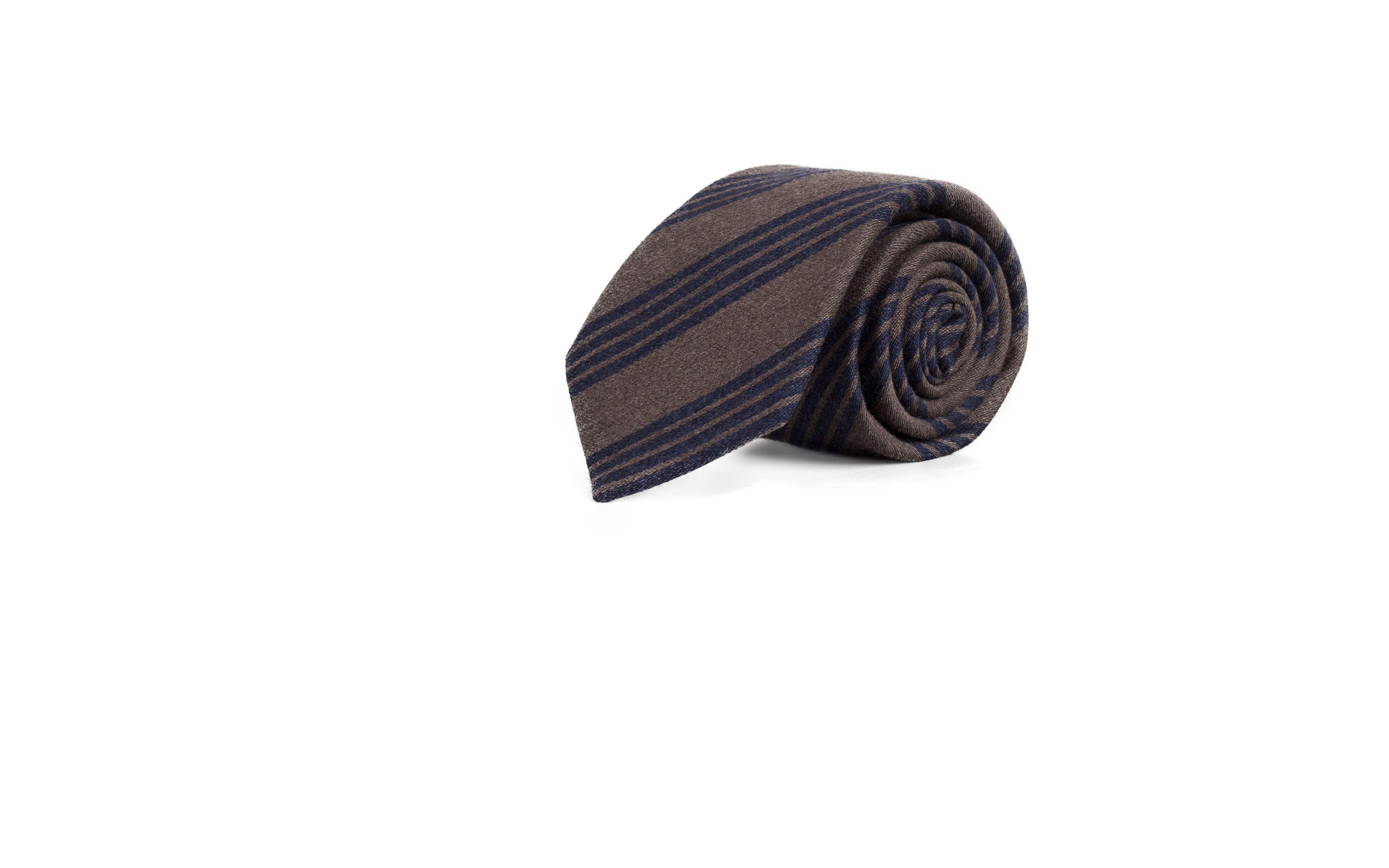 Brown & Blue Wool & Silk Tie