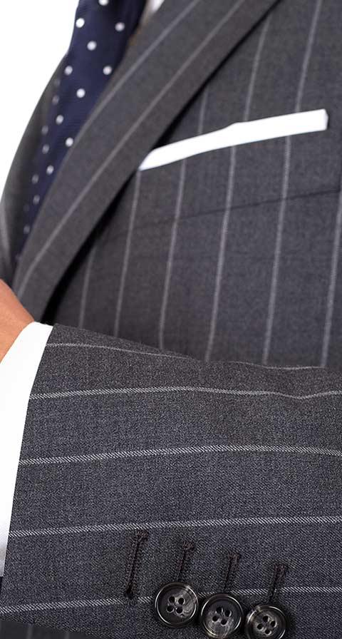 Vendetta Premium Grey Wide Chalkstripe Suit