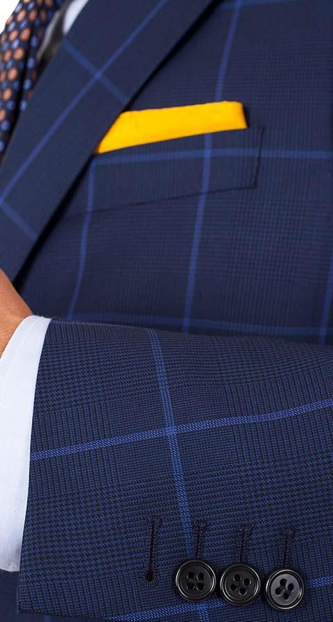 Vendetta Premium Blue Check Navy Plaid Suit