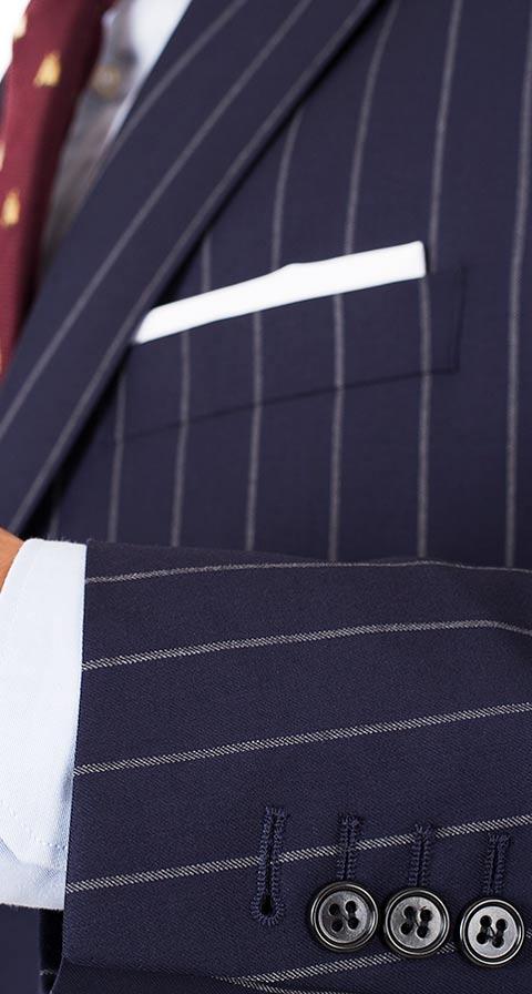 Vendetta Premium Navy Wide Chalkstripe Suit