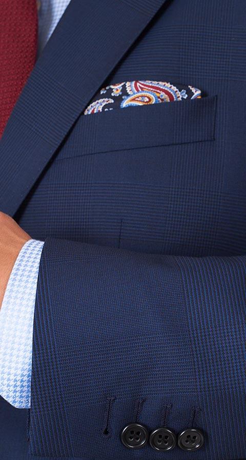 Vendetta Premium Navy Plaid Suit