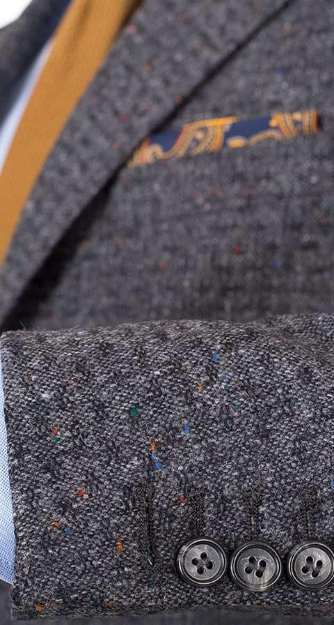 Dark Grey Donegal Shadow Tweed Suit