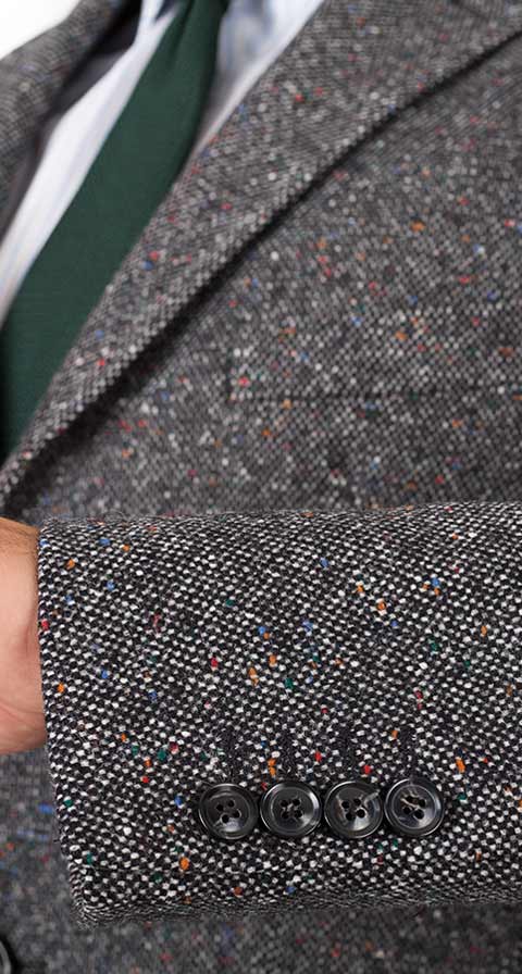 THE W. Coat in Charcoal Donegal Wool