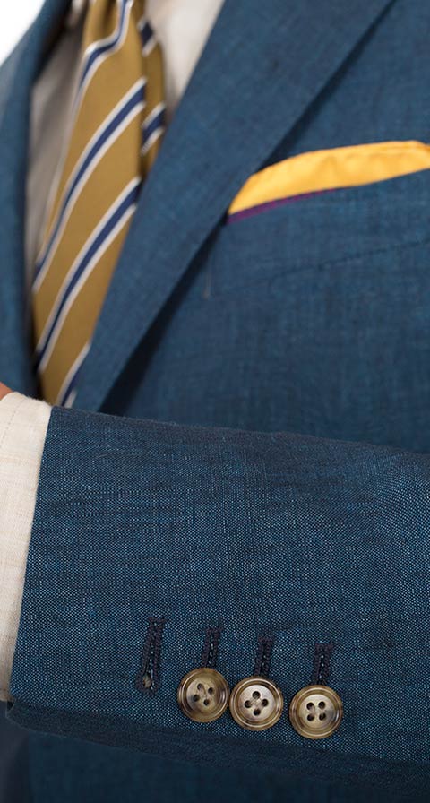Teal Blue Linen Suit