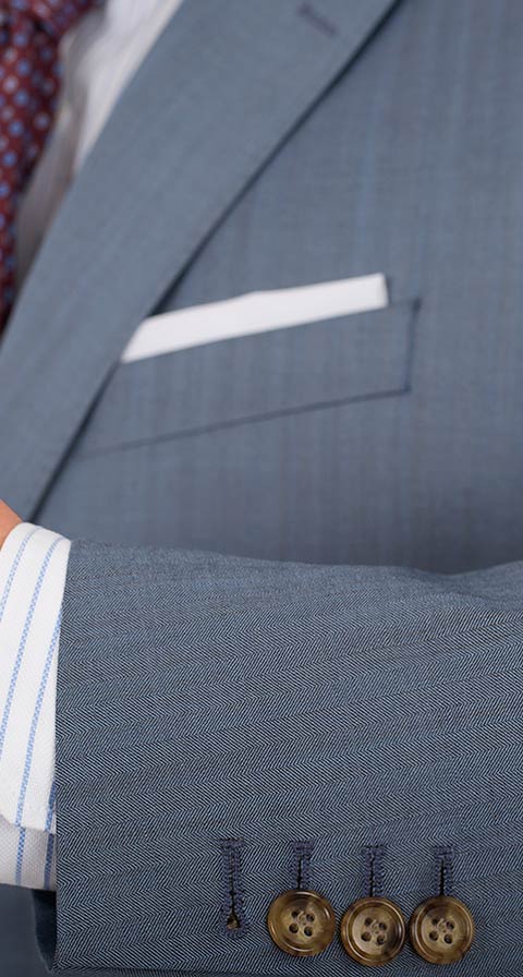Sky Blue Wool & Silk Suit