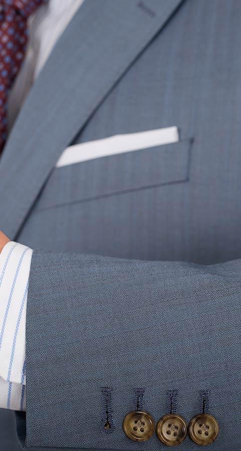 Sky Blue Wool & Silk Suit