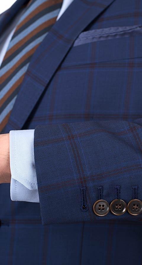 Vendetta Premium Red Check Navy Suit