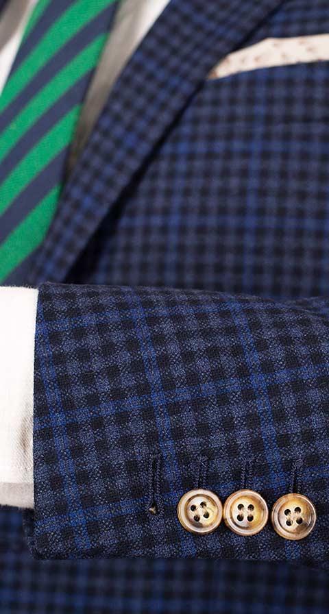 Blue Guncheck Wool & Cashmere Suit