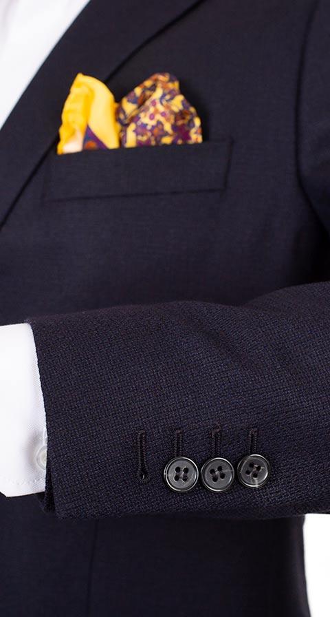 Dark Navy Wool-Silk-Cashmere Blazer