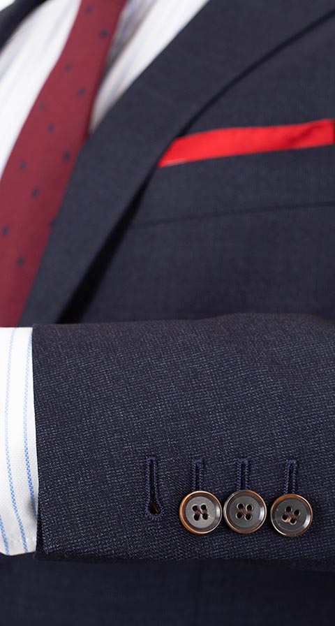 Charcoal Blue Melange Natural Stretch Suit