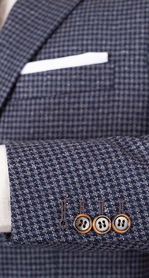 Navy & Grey Wool-Silk Sport Coat
