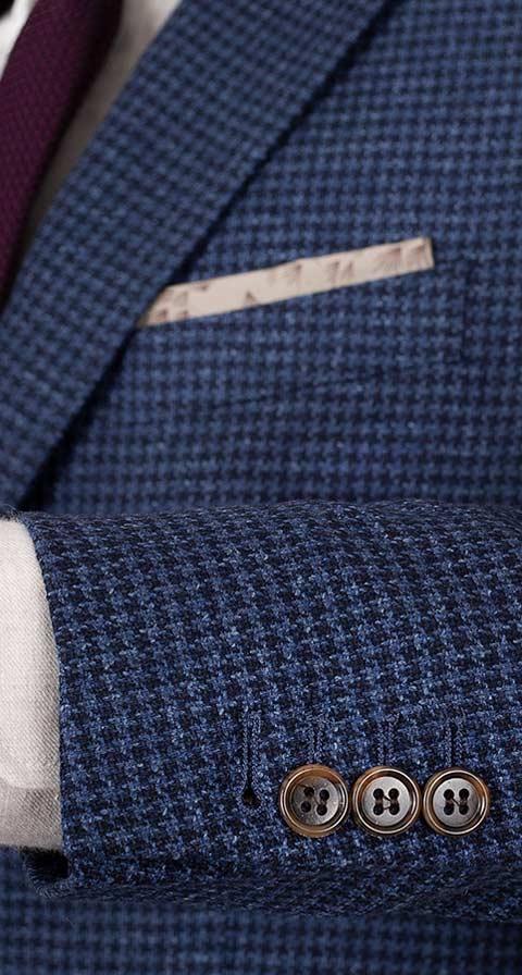 Sky Blue & Navy Wool-Silk Sport Coat