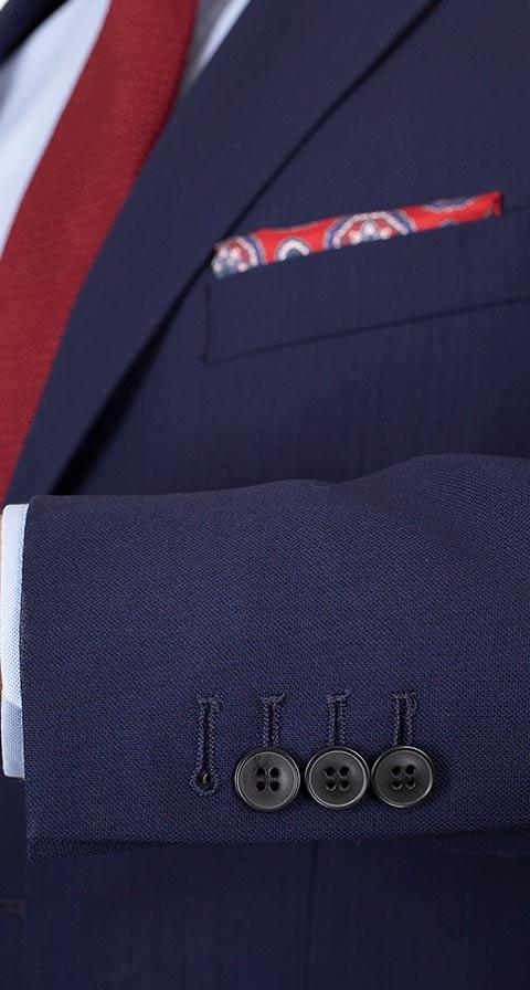 Navy Hopsack Natural Stretch Suit