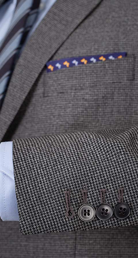 Grey Houndstooth Natural Stretch Suit