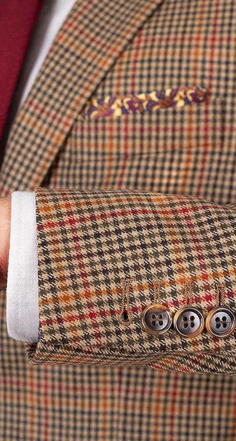 Brown Check Wool & Cashmere Suit