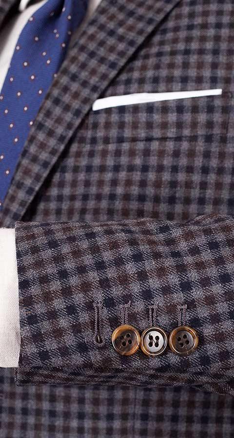 Grey Guncheck Wool & Cashmere Suit