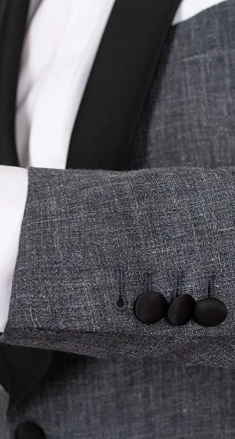 Dark Grey Linen Tuxedo