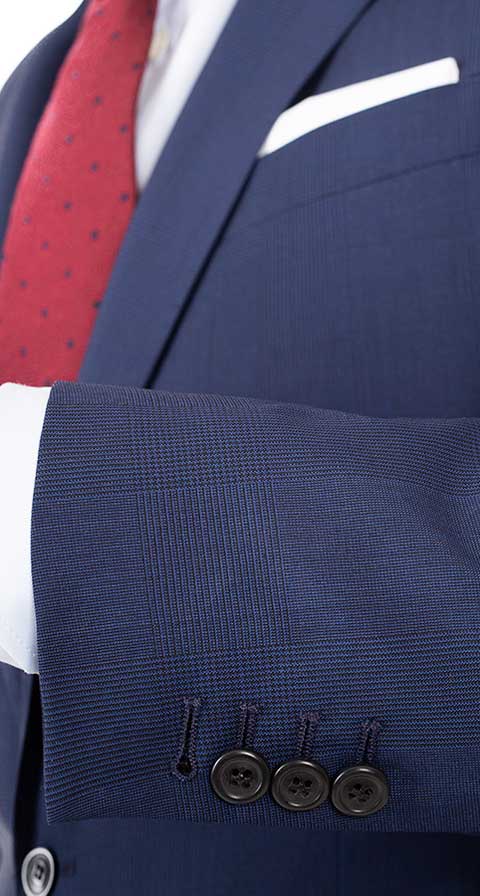 Navy Shadow Plaid Suit