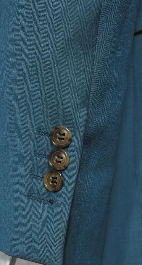 Teal Blue Wool & Silk Suit
