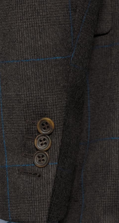 Brown Plaid With Blue Overcheck Suit