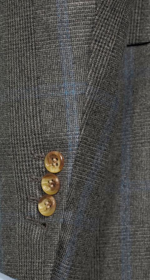 Blue Check Warm Grey Plaid Suit
