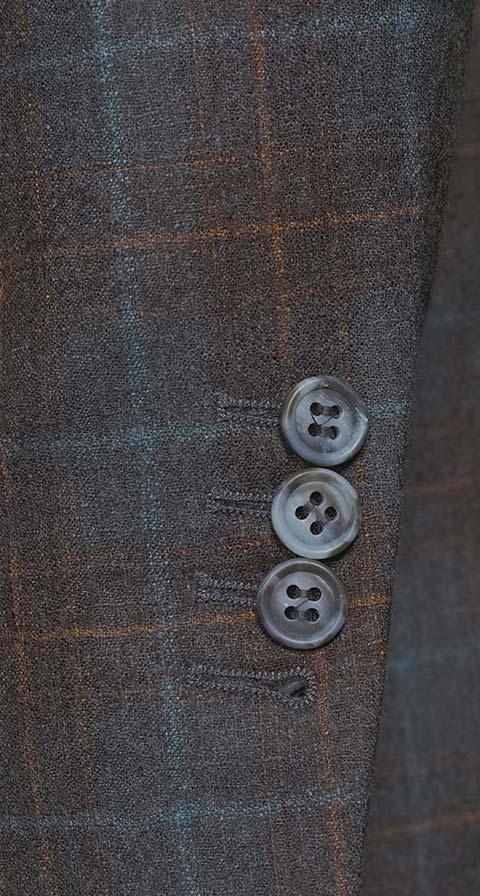 Tangerine & Blue Check Charcoal Natural Stretch Blazer