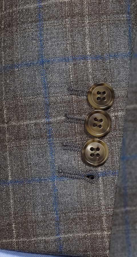 Blue Check Warm Grey Natural Stretch Blazer