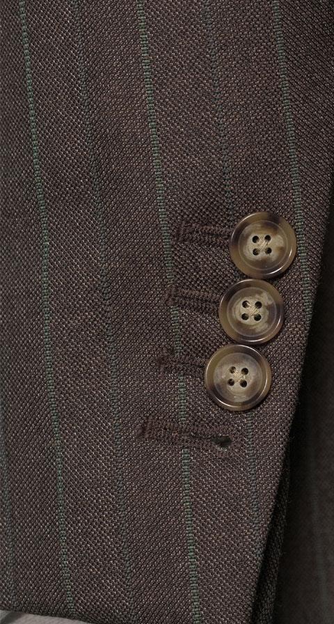 Traditionally Worsted Green Stripe Brown Suit