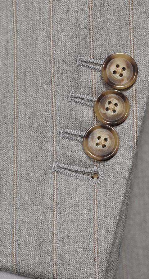 Sartorial Mustard Stripe Light Grey 160s Suit