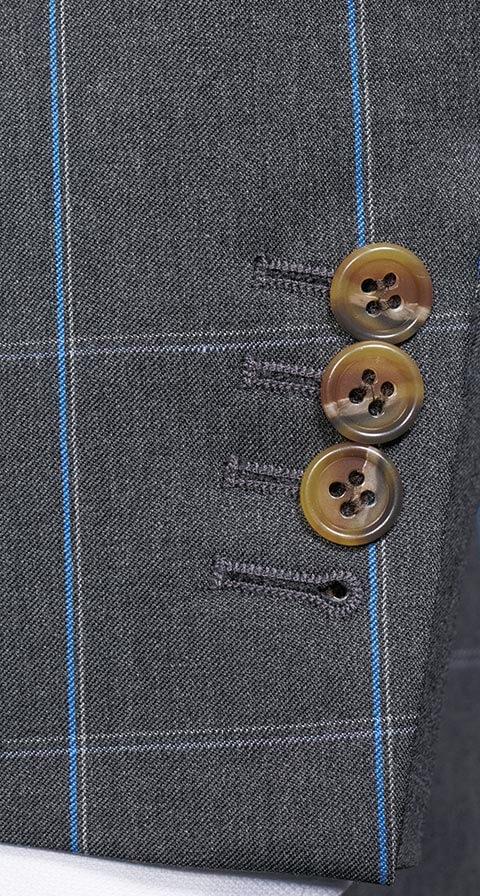 Blue Check Charcoal Suit