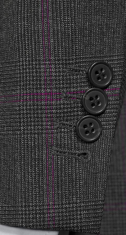 Tropical Rustic Charcoal Plaid with Purple Overcheck Suit