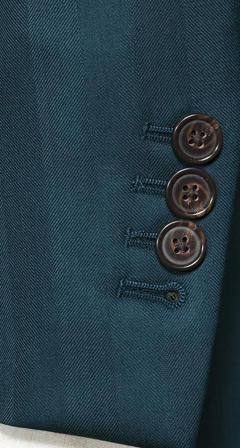 Sartorial Turquoise Blue Green Herringbone 160s Suit