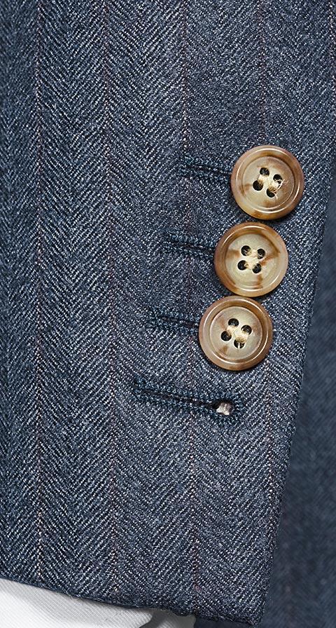 Ecru Pinstripe Blue Suit