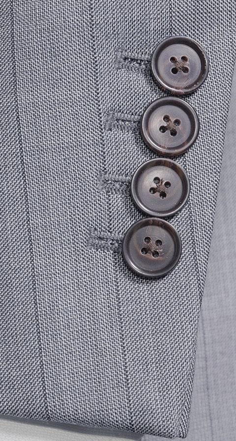 Light Blue Grey Wide Stripe Natural Bi-Stretch Suit