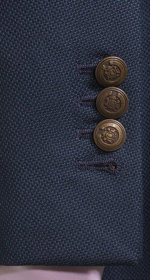 Teal Blue Hopsack Blazer