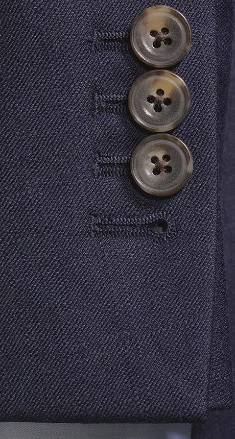 Navy Wool Silk & Cashmere Sharkskin Suit