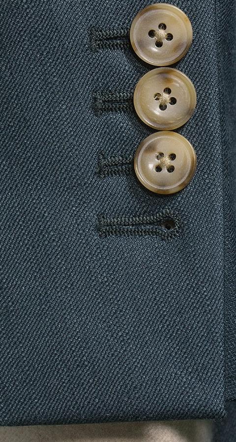 Teal Blue Wool Silk & Cashmere Sharkskin Suit
