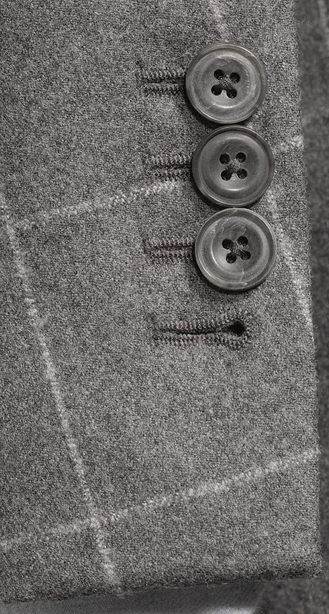 Grey Windowpane Flannel Suit