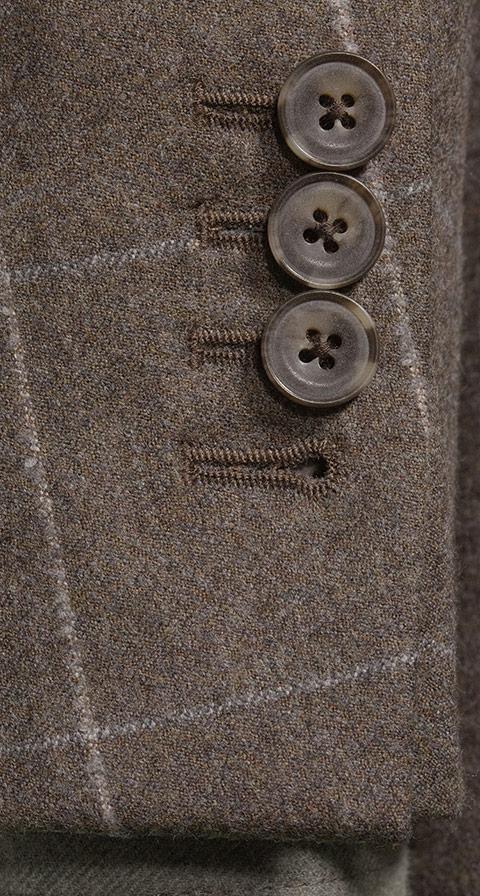 Light Brown Windowpane Flannel Suit