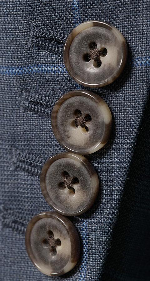 Steel Blue Plaid with Blue Overcheck Suit