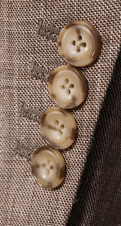 Natural Brown Wool & Linen Suit