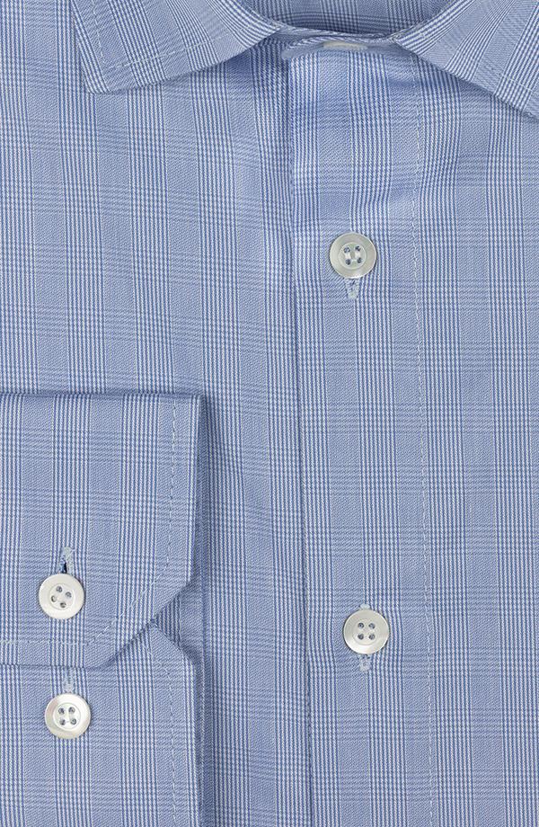 Light Blue Plaid Cotton Shirt